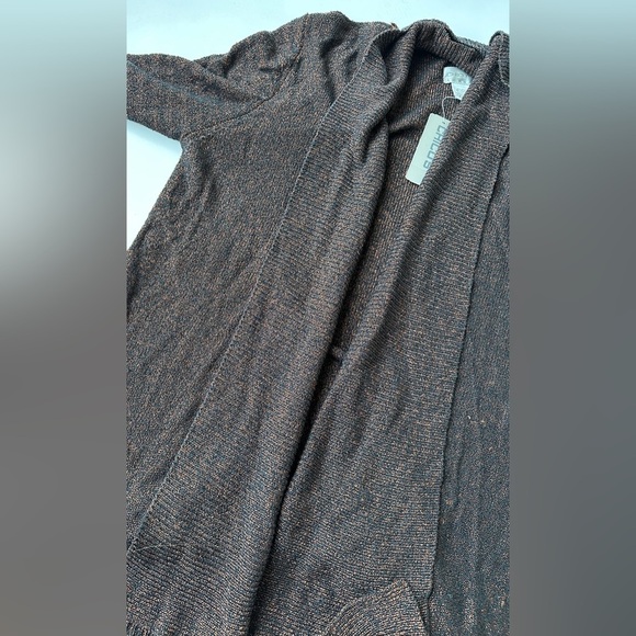 NWT Chico’s Black Orange Open Front Silk Blend Maddy Cardigan Size 3 (US XL) - Picture 7 of 8